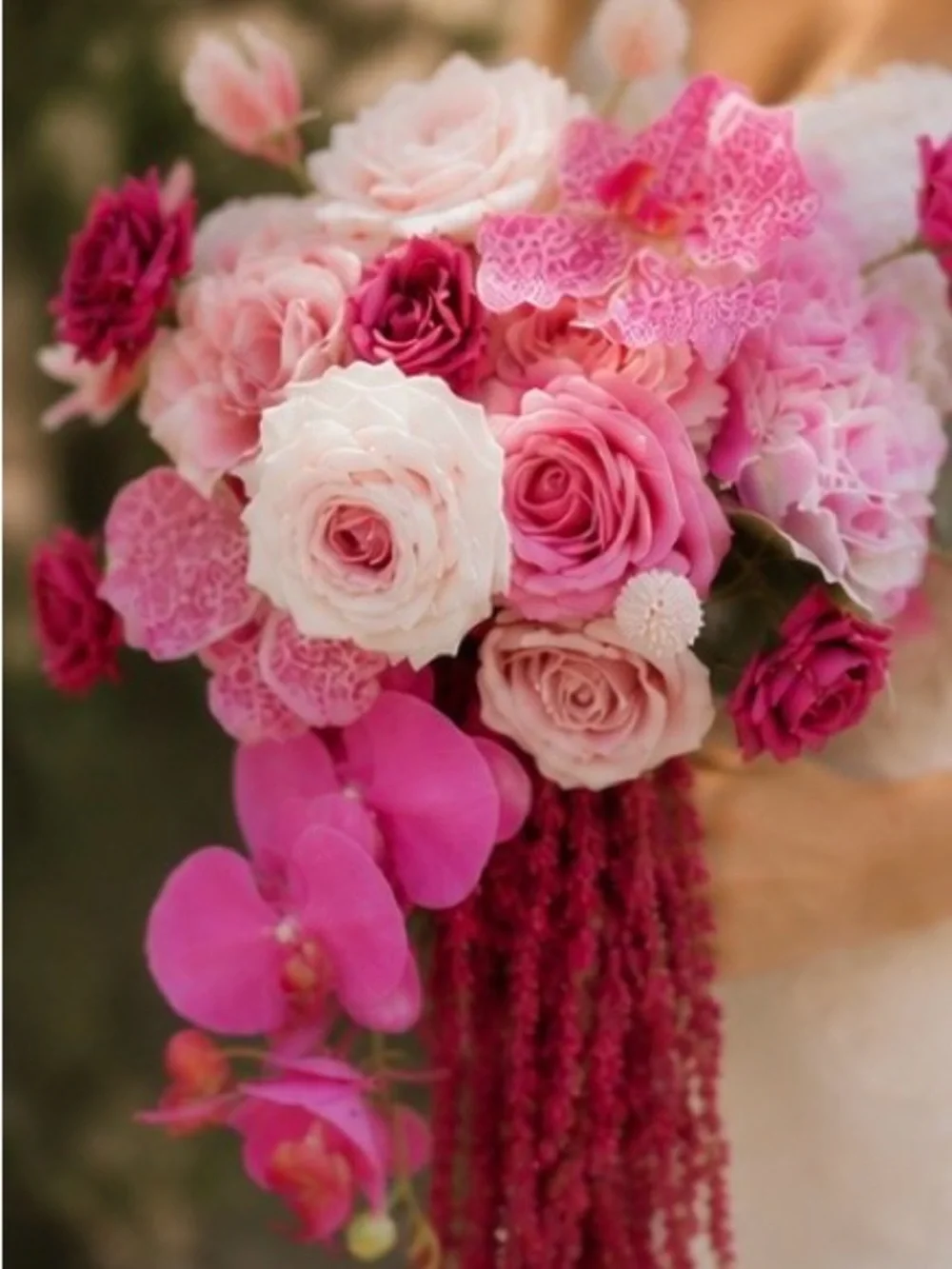 Elegant Pink Faux Floral Bouquet Bridal